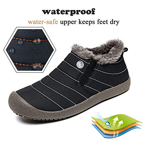 image for SITAILE Snow Boots, Women Men Fur Lined Waterproof Winter Outdoor Slip