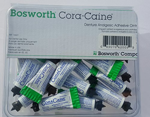 Cora-Caine Denture Analgesic Adhevise Cream .14 oz. Qty 10 Tubes 4 Gram by CoraCaine