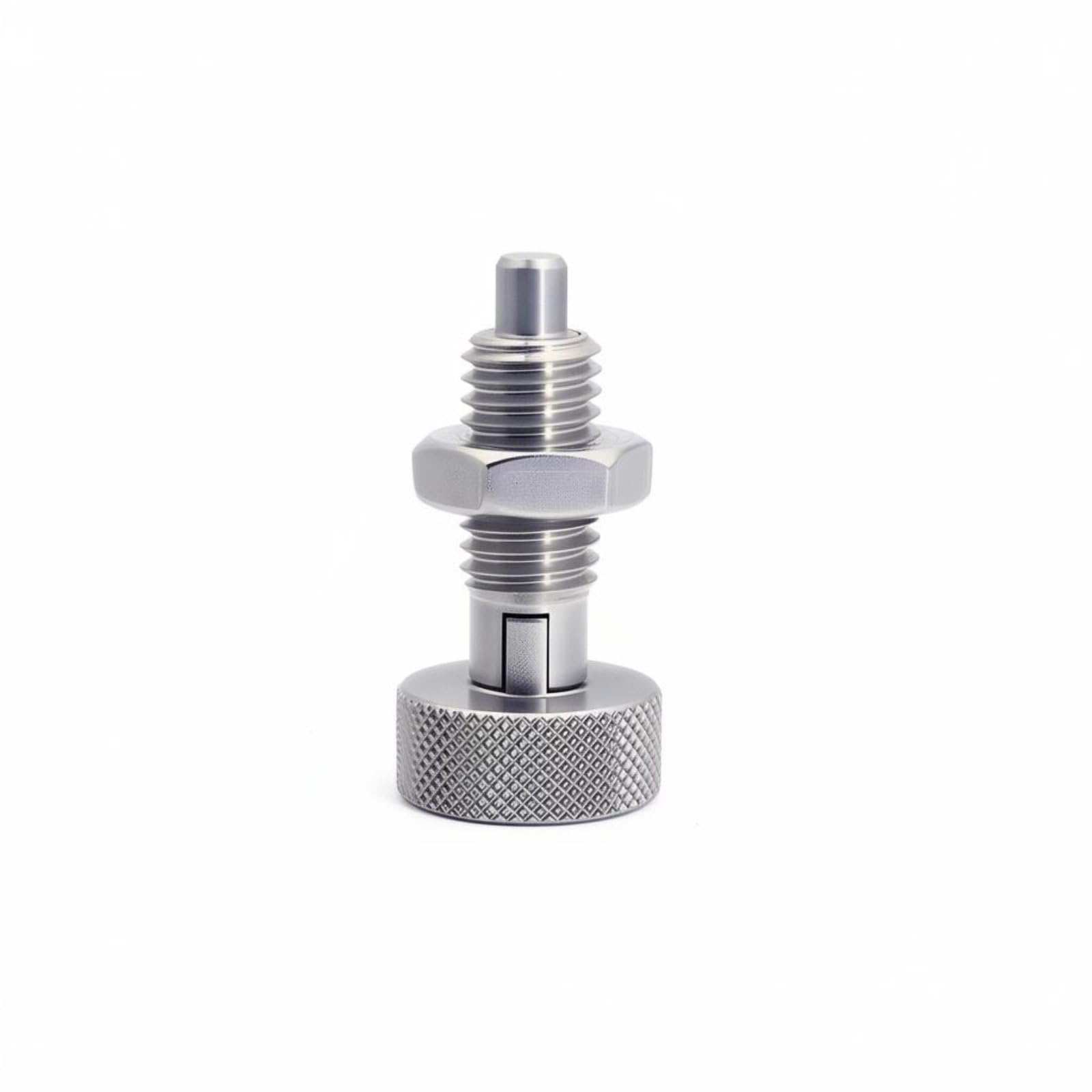 Stainless Steel Self-Locking Indexing Plunger Anti-Corrosion Coil Loaded Plunger Plunger Precision Machined Knurled Head Indexing Plunger Wear-Resistant, M12x1.75-6, Stainless Lock-image-8