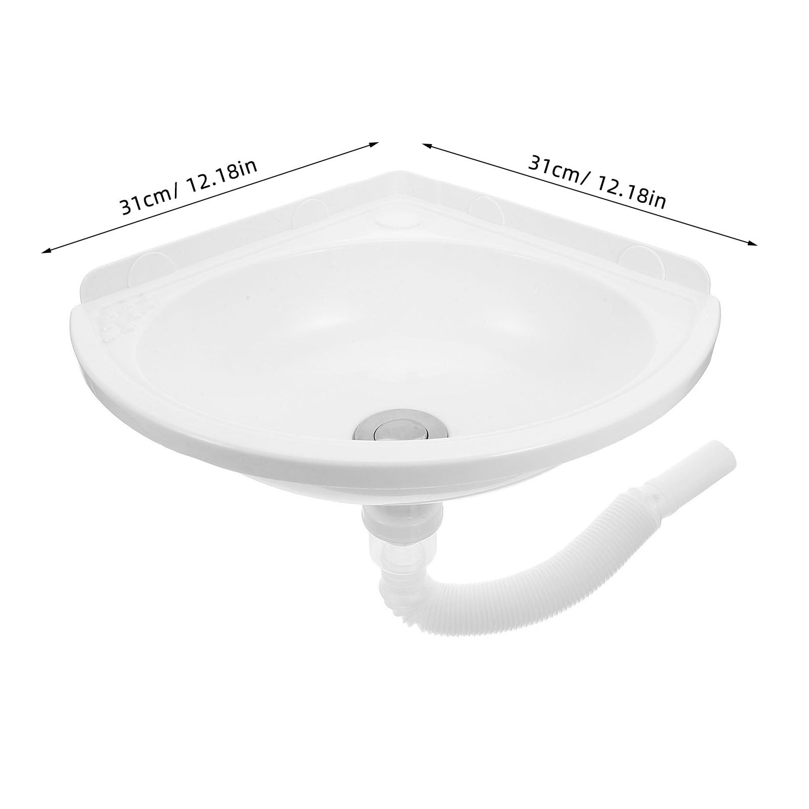 Uonlytech Lavandino angolare: Lavandino da bagno a parete angolare triangolare per bagni piccoli - Mobiletto sospeso per bagni compatti e aree di servizio