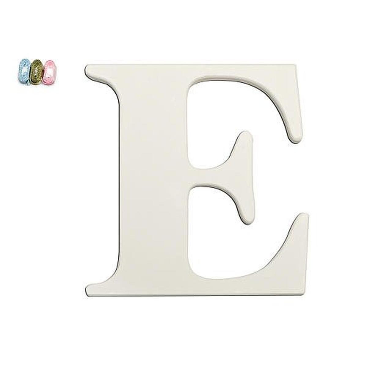 E Wooden Personalizable Letter Wall Decor WhiteF