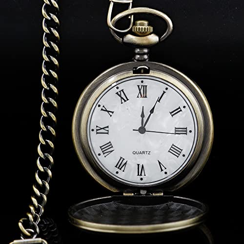 Image of Tiong Smooth Pocket Watch,Personalized Pocket Watch,Customized Watches for Men,Engraved Pocket Watches for Father's Day with Chain