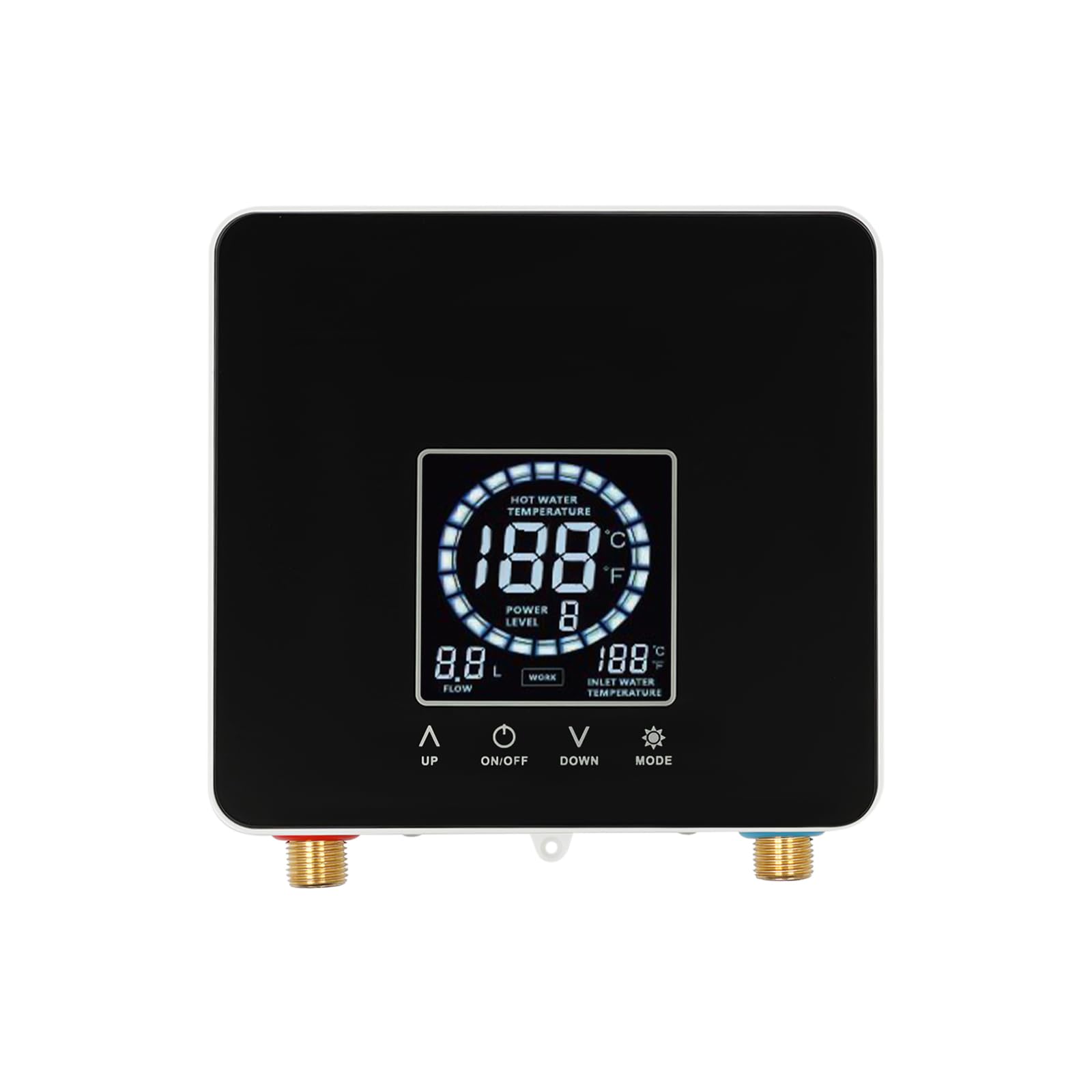Scaldacqua elettrico istantaneo con telecomando, 7500 W, piccolo scaldabagno con sistema termostatico per cucina e bagno 220 V (nero)
