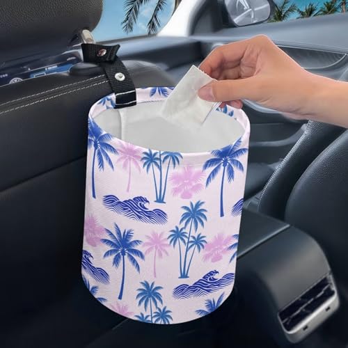 Image of Palm Tree Car Trash Can Portable Dustbin Bin Waste Basket Car Accessories Interior for Front Seat, Back Seat, Floor, Headrest