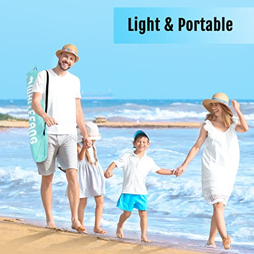 Whitefang Deluxe Xl Pop Up Beach Tent Sun Shade Shelter For 3-4 Person, Uv Protection, Extendable Floor With 3 Ventilating Windows Plus Carrying Bag, Stakes, And Guy Lines (Mint Green) #TOP4
