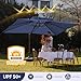 MEVBC 10 X 13 FT Cantilever Outdoor Patio Umbrella with Led Lights Large Heavy Duty 360° Rotation Double Top Offset Rectangular Umbrellas for Backyard Garden Pool Outside Deck, Navy