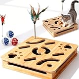 2026 14-inch Cat Nail File & Scratch Enrichment Box - No Assembly Required with Bell Ball & Sandpaper, Stress-Free Grooming Gift for Cats Who Hate Claws Trimming