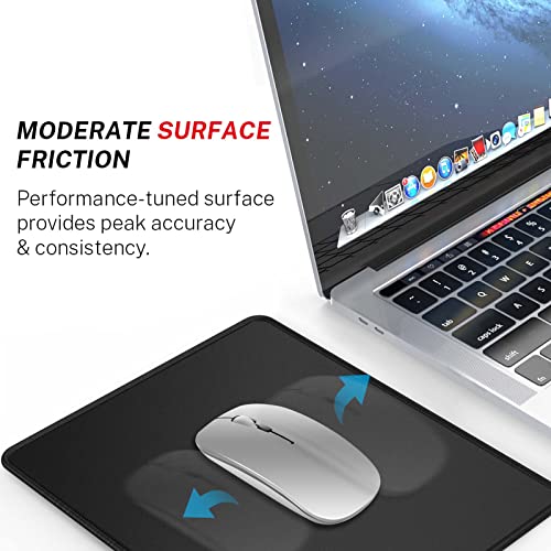 Mroco Mouse Pad [30% Larger] With Stitched Edges, 3 Pack Premium-Textured & Waterproof Mousepad Bulk With Non-Slip Rubber Base For Computers, Laptop, Pc, Office & Home, 8.5 X 11 In, Black #TOP1