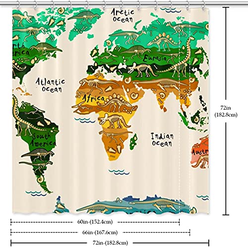 Rideau de douche carte du monde 182 x 183 cm en textile imperméable - 7
