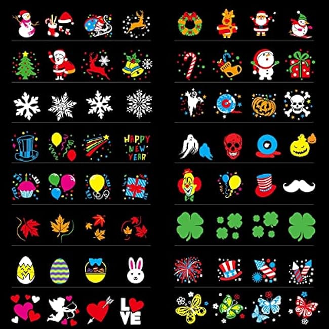 Holiday Projector Light, Syslux Halloween Christmas Projector Lights 16 HD Slides LED Waterproof Light Outdoor Indoor Lights with Remote Control for Party Garden Halloween Xmas Holiday Landscape Decor