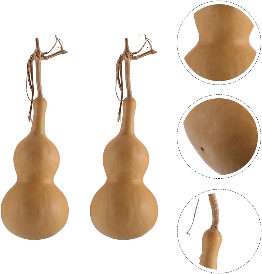 Toddmomy 2pcs Dried Gourd Feng Shui Wu Lou Desktop Ornament Home Decor Table Centerpieces Kids Toys for DIY Crafts Hanging Decor - Image 5