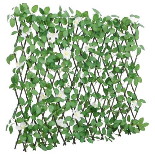 vidaXL Treillis de Lierre Artificiel Extensible, Écran de Clôture, Brise-vue d’Intimité, Décoration de Jardin Extérieur, Vert 186x70 cm