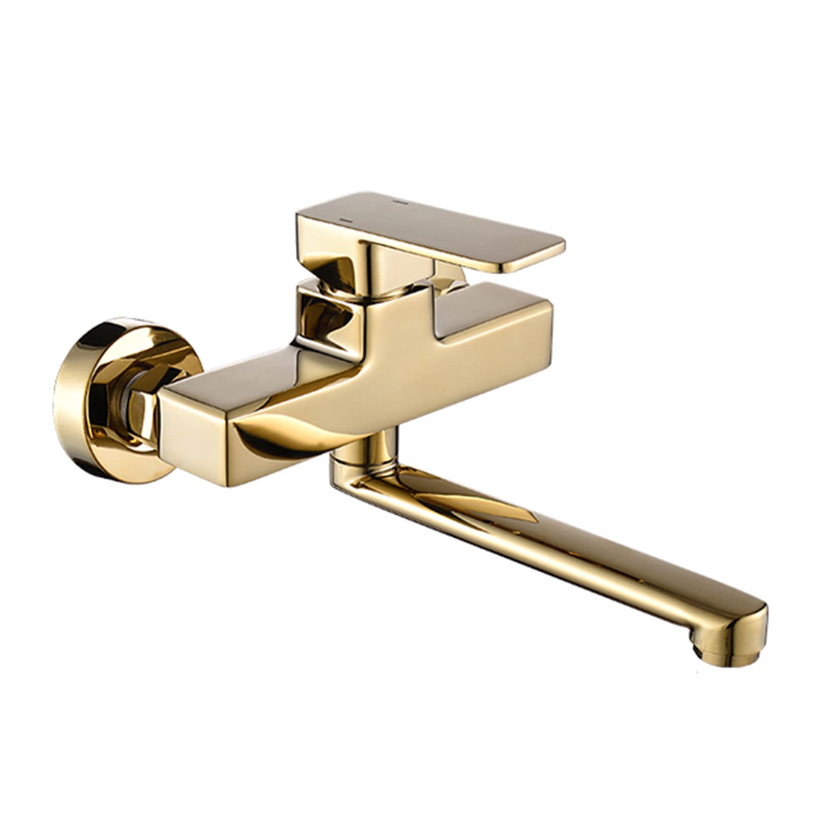 Grifo de Cocina de Pared, Grifo Cocina de Pared Oro Agua Fría y Caliente Girar Latón Grifo de Cocina-20 Cm
