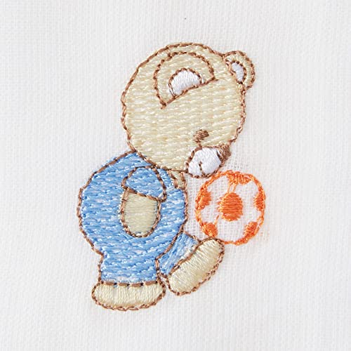 Babete Zinha Bordada, Papi Textil, Azul, 32Cmx32Cm