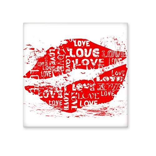 Carreau céramique Saint-Valentin avec motif bisous rouge pour décoration cuisine