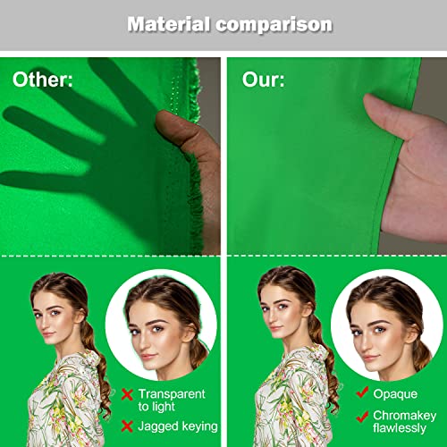 12 X 10 Ft Large Green Screen Backdrop For Photography, Greenscreen Background For Zoom Meeting, Polyester Cloth Fabric Curtain, Chromakey Video Photoshoot Studio Gaming Youtube Conference Streaming #TOP2