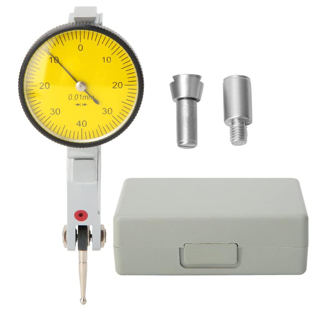 Indicatore di Prova Con Quadrante 0-0,8 mm, Indicatore di Prova Con Quadrante A Leva Con Guide A Coda di Rondine Ad Alta Precisione 0,01 mm, Calibro per Fori, per Lavorazioni Meccaniche E Ispezioni