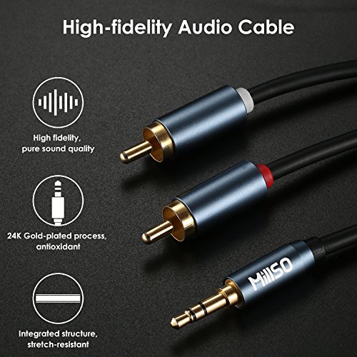 Millso 3.5Mm To Rca, (16 Ft) Rca To 3.5Mm Aux Cable 1/8 To Rca Male Premium Stereo Audio Cable For Connects A Smartphone, Tablet, Or Mp3 Player To A Speaker Or Other Rca-Enabled Devices – 16Ft/5M #TOP4
