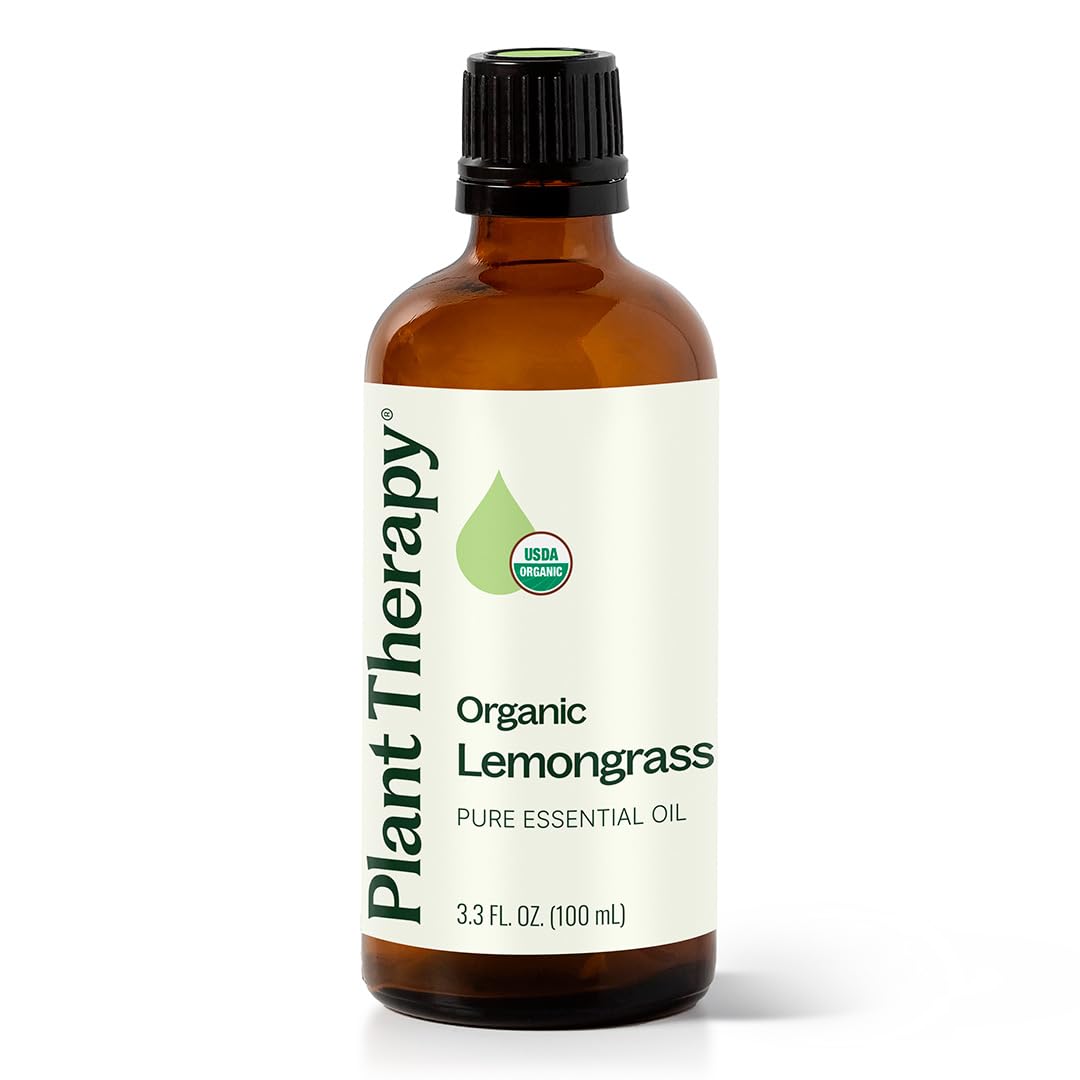 Plant Therapy Lemongrass Organic Essential Oil | 100% Pure, USDA Certified Organic, Undiluted | 100 mL (3.3 oz)