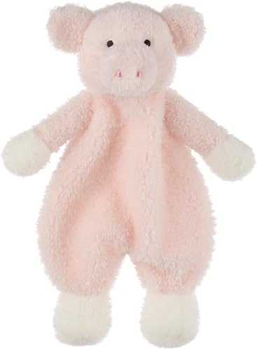 Apricot Lamb Manta de seguridad de animales de peluche, diseño de cerdo rosa, manta de carácter infantil, manta de lujo para acurrucarse, 10 pulgadas