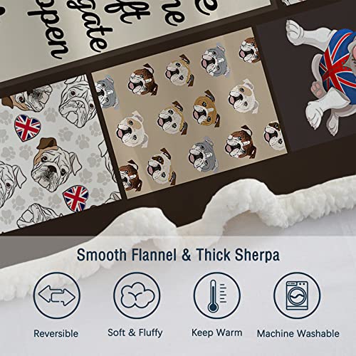 Bedmust Bulldog Throw Blanket Paw Blanket For Dogs Super Soft Cozy Pet Dog Blanket Bulldog Shorthair Pointer Blanket Gift For Dog Lover (50X60 Inches) #TOP3