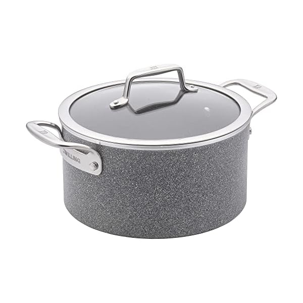 Zwilling vitale 6 qt nonstick dutch oven with lid aluminum scratch resistant made in italy gray  urban country home decor