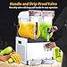 Commercial Slushy Machine 15Lx2 Tanks, Frozen Drink Maker for Margaritas, 85 Cups Slush Cocktail Drink, Smoothie Machine, Stainless Steel Slushy Machine for Bar & Party Slushie Maker, White