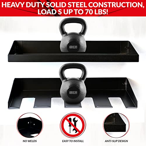 Auxu Power Tool Organizer, Garage Tool Organizers And Storage, 3 Layers Heavy Duty Metal Tool Floating Shelf, Drill Holder Wall Mount, Utility Storage Rack For Cordless Drill (2 Layer Stainless) #TOP2