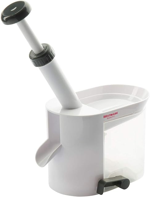 Westmark Cherry Stoner With Chute and Core Box, Height: 22 cm, Plastic/Stainless Steel, White/Anthracite, 40302260
