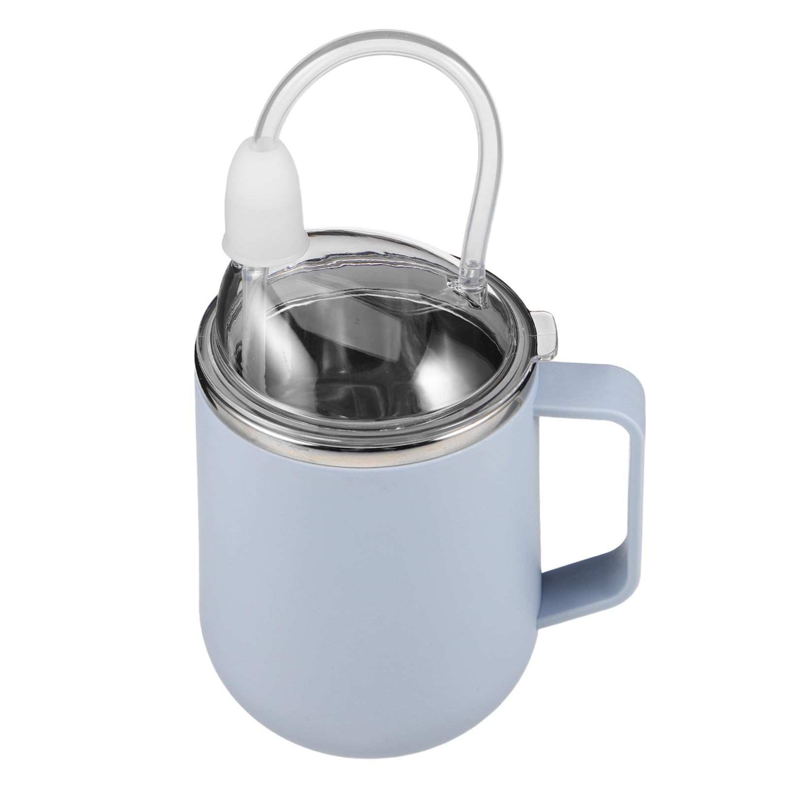 Beaupretty Pflege -Schluckbecher Spill Proof Strohbecher Auslaufsicherer Trinkbecher für Erwachsene älterer älterer Trinkbecher Stillstrohbecher Grinktflaske Edelstahl 304 Himmelblau