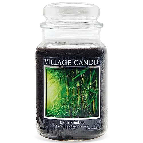 Black Bamboo Large Glass Apothecary Jar Scented Candle