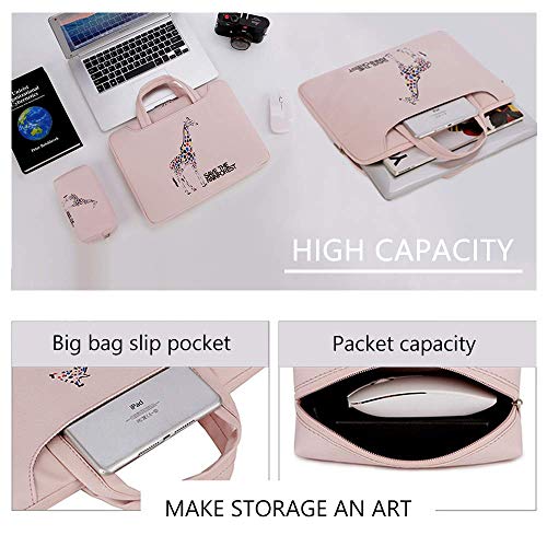 12-13.3 inches Deer Painted Laptop case Sleeve with an Power Adapter bag(Pink) - Thumbnail 5