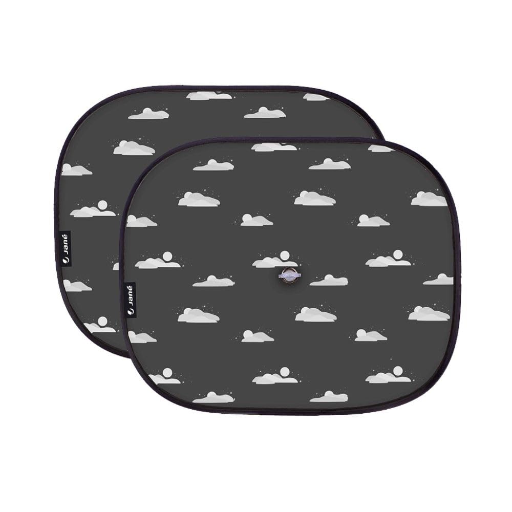 Jané Cortina Parasol Coche, 2 unidades, Plegable, Reversible, Ventosa, Universal, Automóvil, Gris