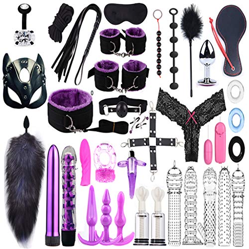 KOUJING Adult Fun 37Pcs/Set Bed Game Play Set Binding Sex Games Toy for Couple Kits