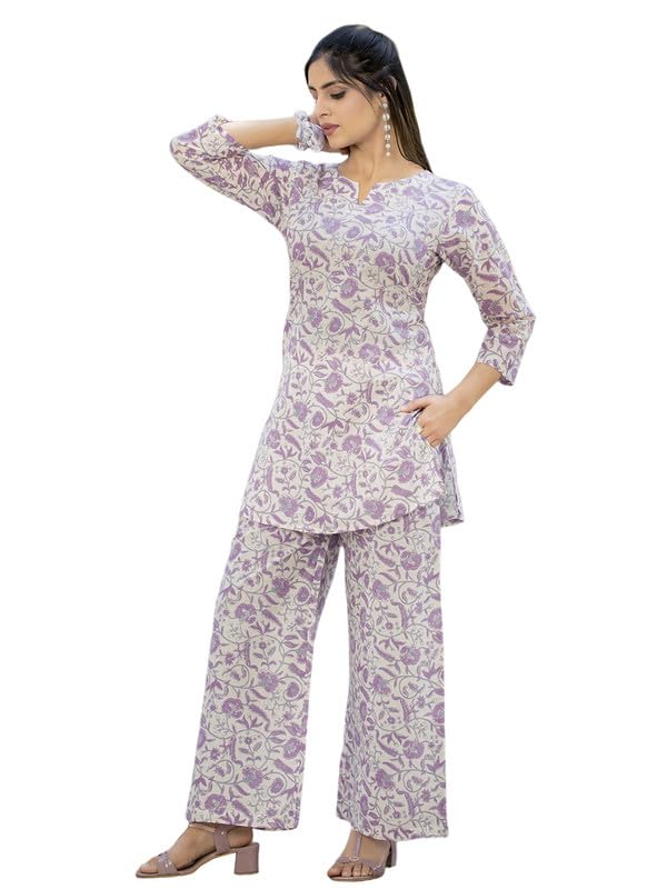 Image of Tee Projekt Cotton Ethnic Wear Co Ord Set for Women | Festive Co Ord Set for Women