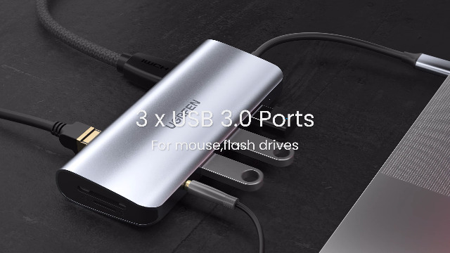 HOPDAY 10-in-1 USB C Hub - 4K HDMI, 100W PD Charging, USB 3.0, SD/TF Card Reader For MacBook & Laptops