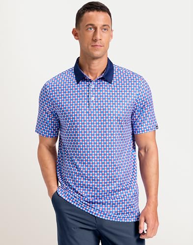 Image of Men's Golf Polo Shirts Dry Fit Performance Moisture Wicking Casual Print Golf Shirts for Men Breathable