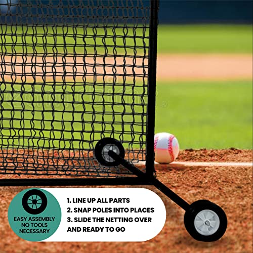 image for EPUSHUS L Screen Baseball Pitching Net for Batting Cage | Portable Saf