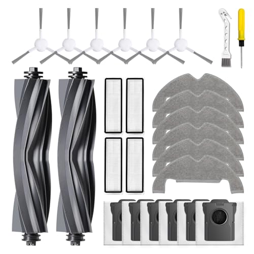 Image of 24Pcs Replacement Parts Compatible with Dreame D10 Plus Gen 2 | 24-in-1 pack: 2 main brushes, 4 filters, 6 airtight bags, 6 pads, 6 side brushes. Perfect for D10 Plus Gen 2 daily pet hair.