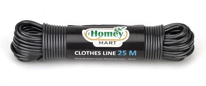 25m Washing Line Rope Strong Steel Core 3.5mm thickness Indoor Outdoor ...