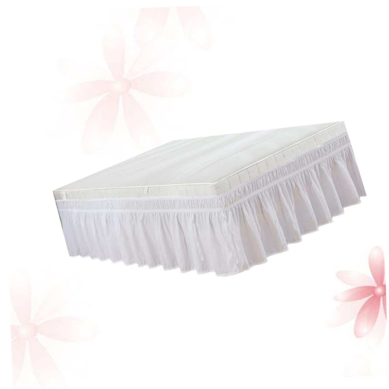 Falda de cama plisada Homoyoyo color liso volante antipolvo elegante para dormitorio