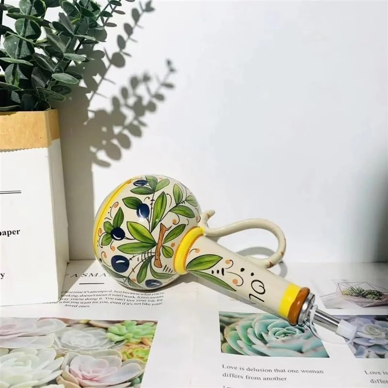 Dispenser di olio in ceramica per cucina, salsa di soia e aceto, bottiglia creativa per olio domestico per ristoranti e cucina, elegante accessorio da cucina in ceramica