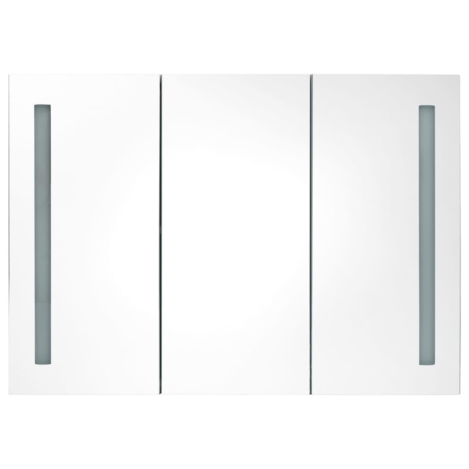 ATOMSTACK MAKER Spiegelschrank Badezimmer 89x14x62 cm, glänzend schwarz, MDF-Melamin mit 3 Türen, 5 Ablagen & dimmbarem Licht – USB-Stromversorgung (5 V), für Make-up, Rasur & Pflege