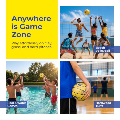 Image of Lifelong Volleyball for Kids, Teens & Adults | Lightweight PVC | Soft Touch Training Ball | Indoor & Outdoor Play | Beach, Pool & Recreational Play | Yellow | 8.6 inches
