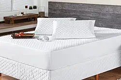 Capa de Colchão para Cama King Impermeável Matelada – Protetor de Colchão Antialérgico, Lavável e Confortável