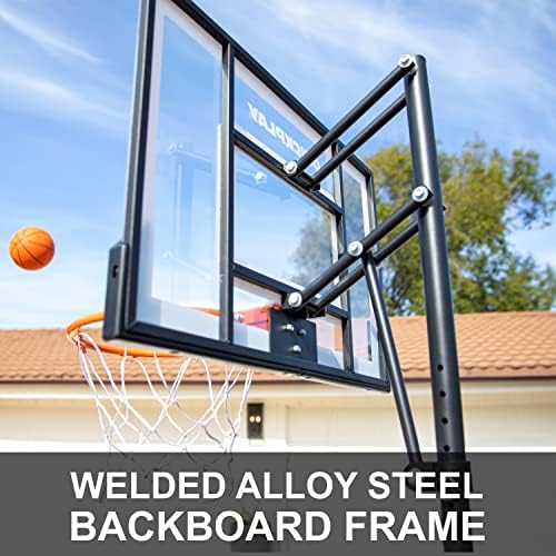 QUICKPLAY Baller Mini Hoop System | Portable Basketball Hoop System with Adjustable Height Pole, Black