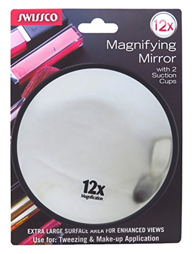 Swissco Mirror Magnifying 12X With Suction (2 Pack)