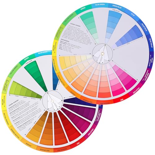 Didiseaon Color Wheel Color Board Chart Rotatable Colour Wheel for Artists and Makeup Professionals Multicolored Lightweight Creative Learning Tool for Painting Supplies and Nail Art