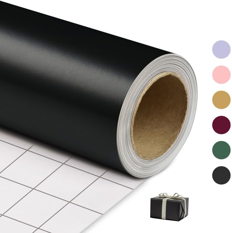 Christmas Wrapping Paper, Black Wrapping Paper, 17 Inches X 32.8 Feet, Minimalist Solid Plain Color Wrapping Raper Christmas Roll, Gift Wrapping Paper for Christmas, Wedding, Birthday, Baby Shower
