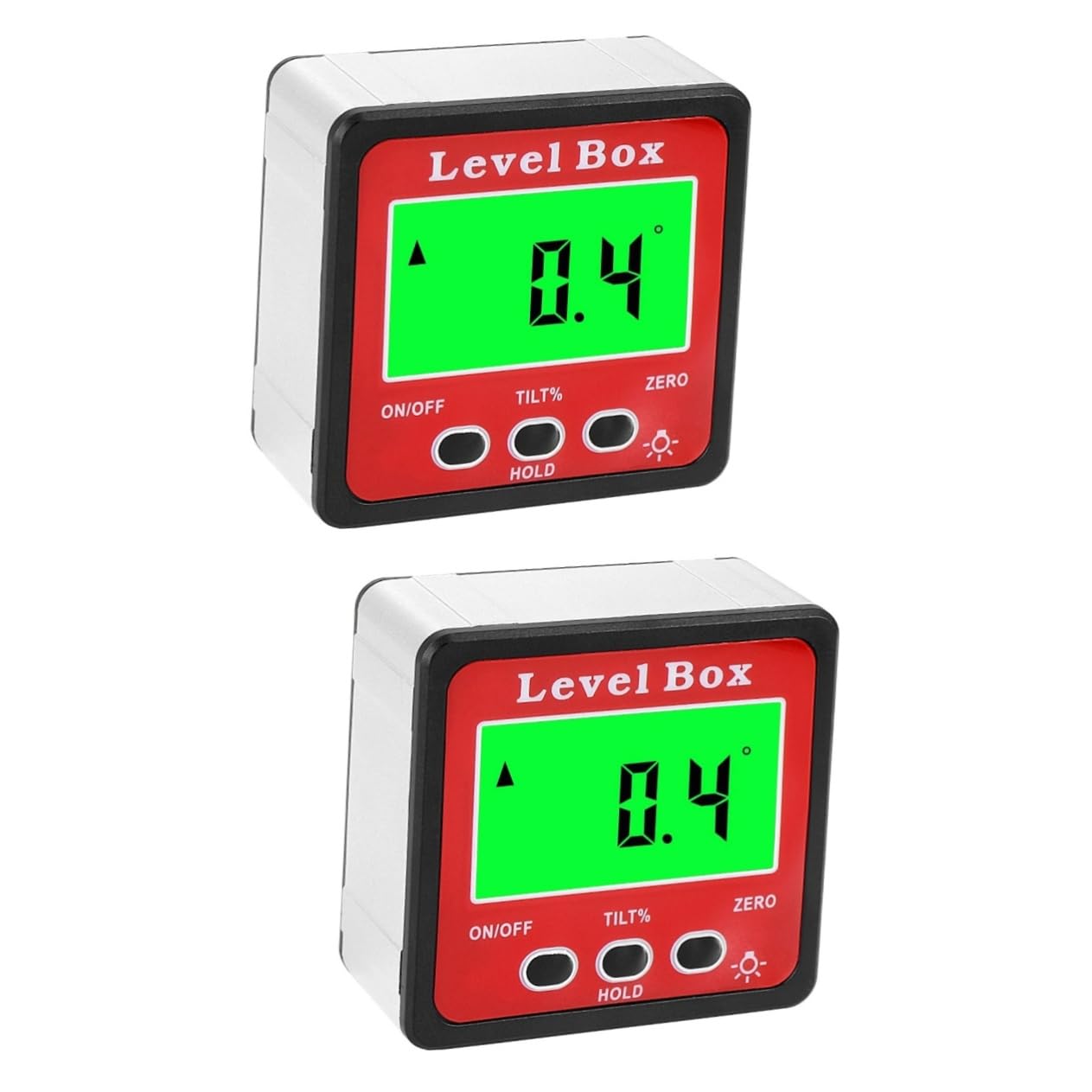 Gadpiparty 2pezzi Goniometro Base Inclinometro Per Misurazioni Precise Edilizia e Falegnameria Display Lcd Retroilluminato Batteria